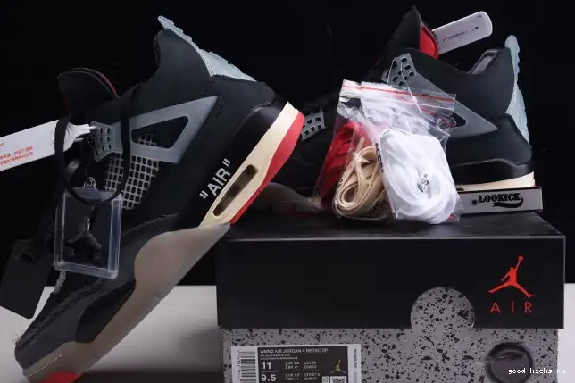 CV9388-001 x Jordan Bred Off White Air 4 Retro 0624